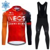 Fietskleding (Fietsshirt Lange Mouw + Lange Koersbroek) 2024 INEOS Grenadiers Winter Thermal Fleece - Oranje